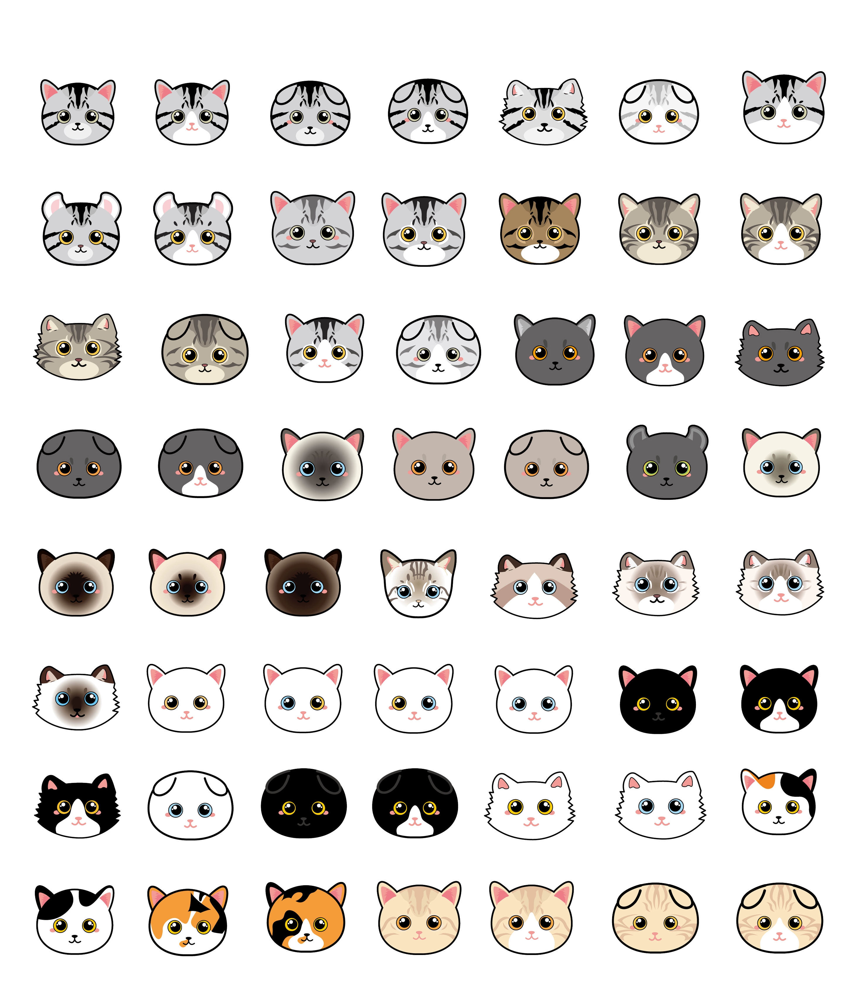 Fully Custom Pet Shape ID Tags Personalized with Cartoon Avatar & Name & Text in Cat Shape