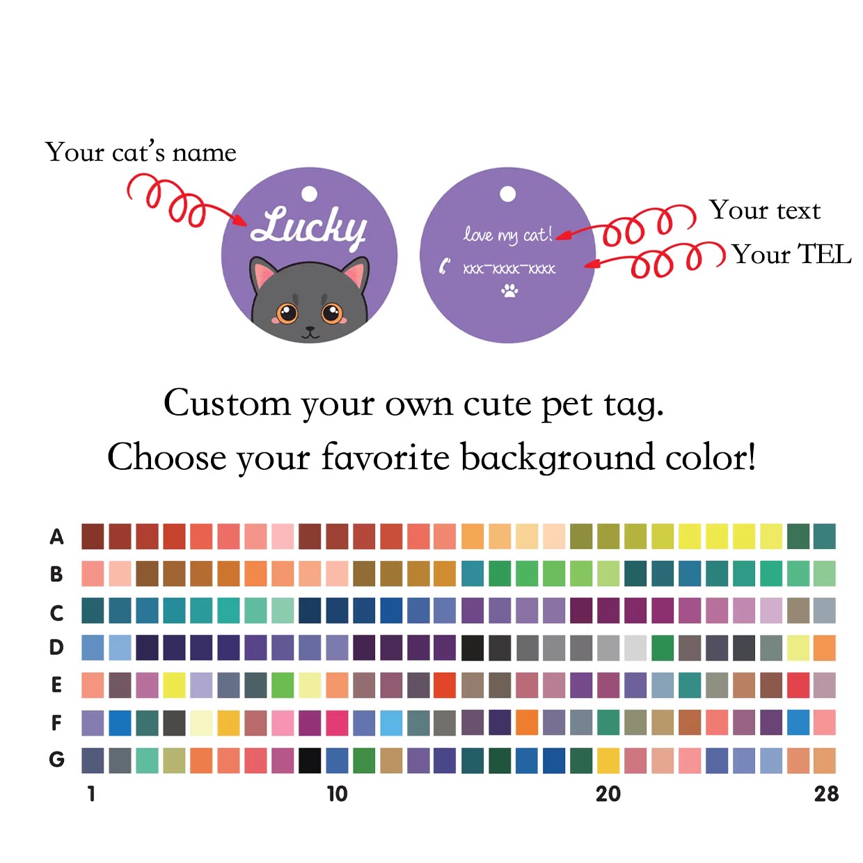 Personalized Custom Cartoon Photo And Text Pet Cat ID Tag